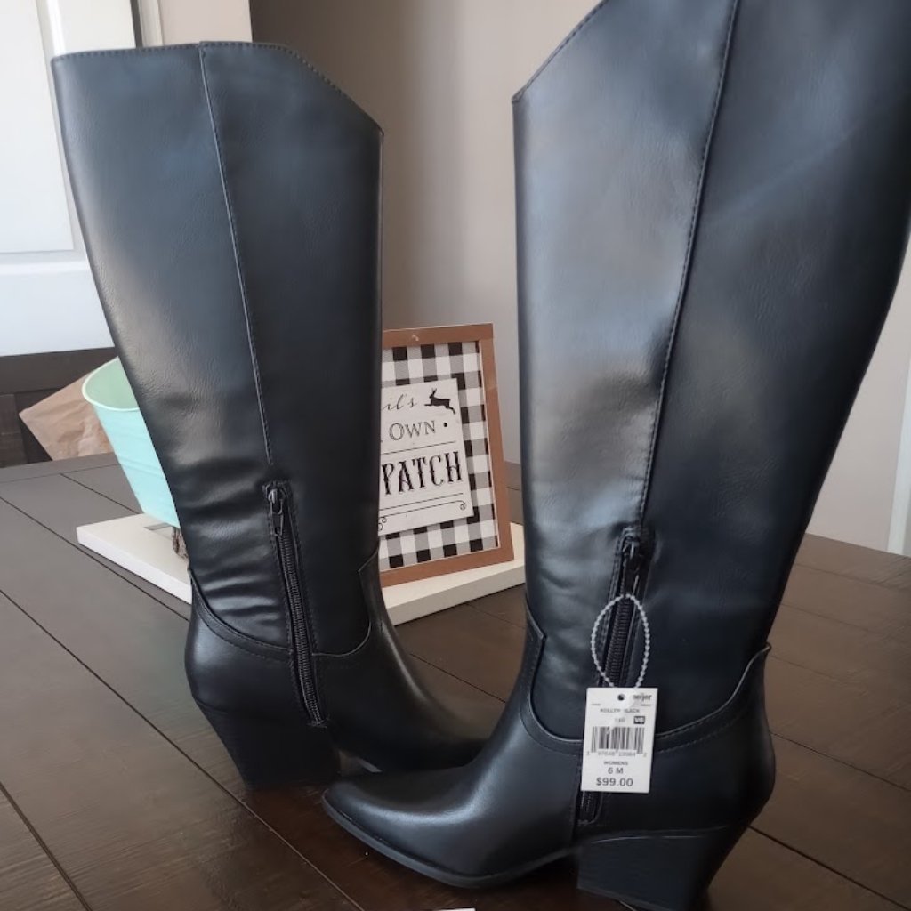 New Women Tall Black Boots Size 6 Indigo Rd Brand